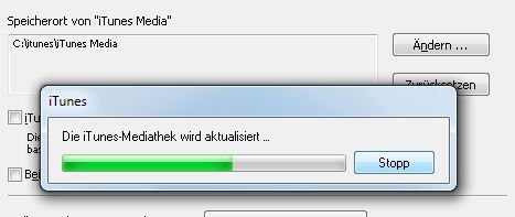 iTunes Mediathek aktualisieren Screenshot