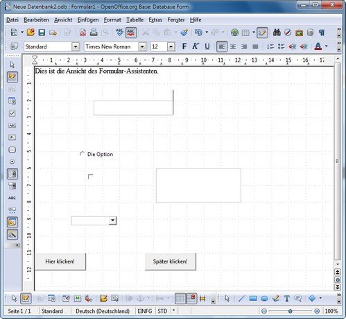 OpenOffice Base Formular-Assistent