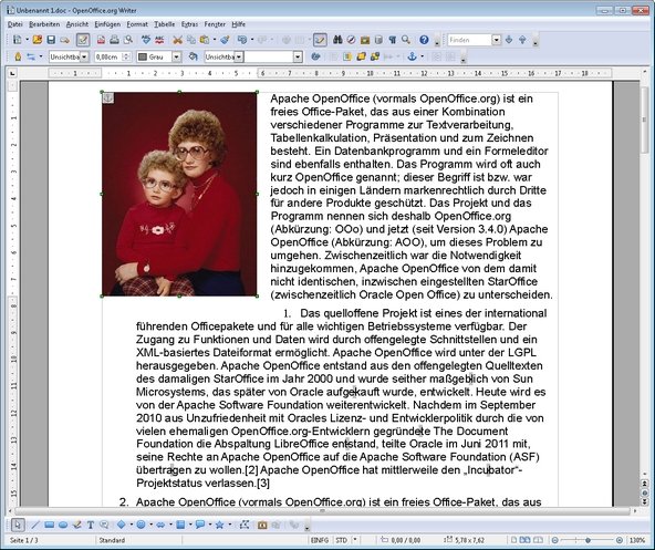 OpenOffice Bild drehen und einfügen