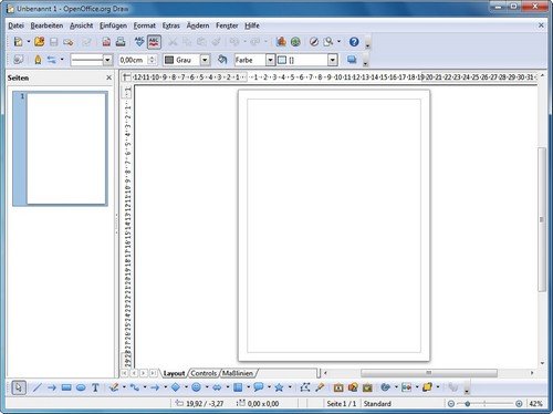 OpenOffice Draw Startbildschirm