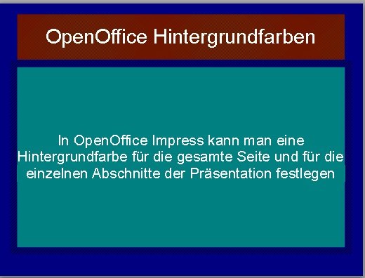 OpenOffice Hintergrund Farbe