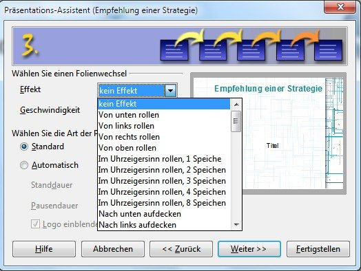 OpenOffice Impress Präsentations-Assistent Strategie