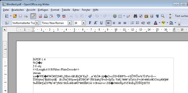 OpenOffice PDF Import Screenshot
