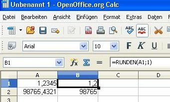OpenOffice runden Befehl