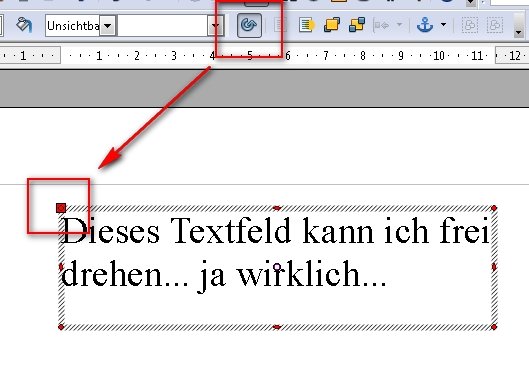 OpenOffice Textfeld frei drehen