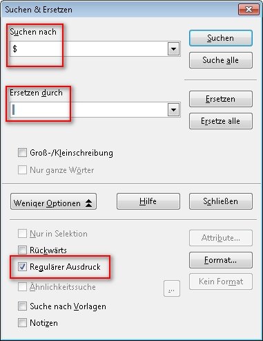 OpenOffice Zeilenumbruch ersetzen