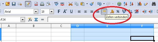 OpenOffice Zellen verbinden