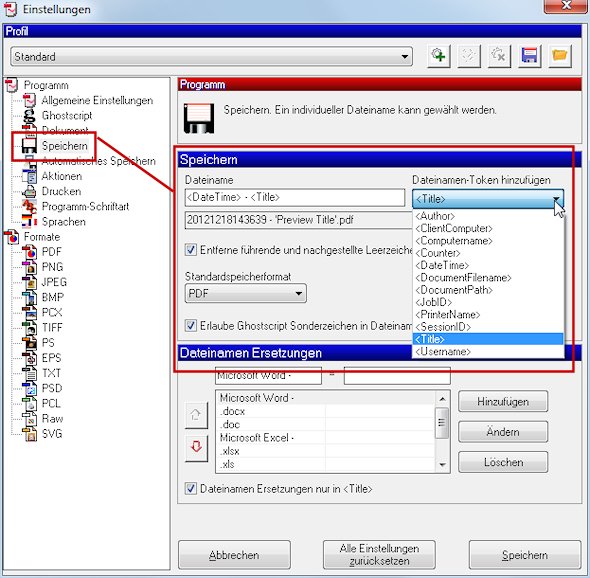 PDFCreator Dateinamen automatisch