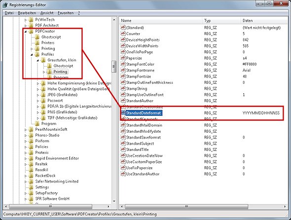 PDFCreator Datumsformat ändern