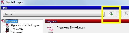 PDFCreator neues Profil