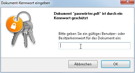 PDFCreator Passwortabfrage