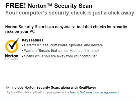 Google Chrome Realplayer Norton Screenshot
