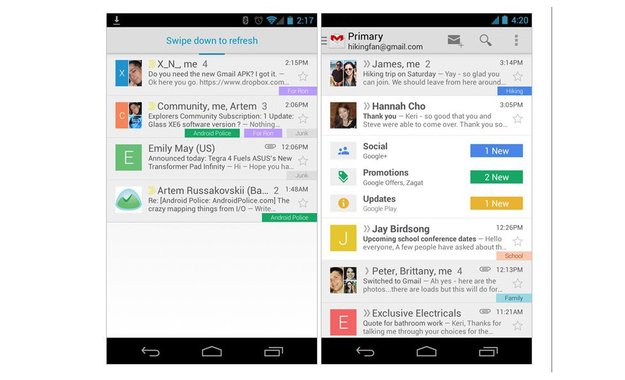 Neue Gmail-App verfügbar, kann manuell installiert werden