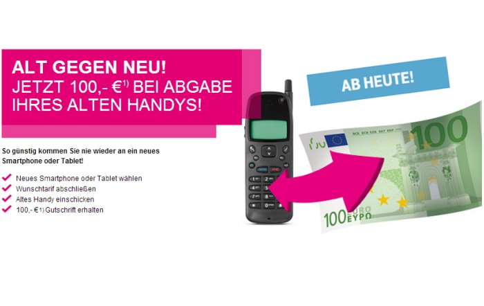 Telekom Aktion: 100 Euro für das alte Handy