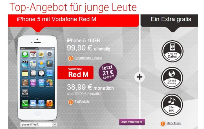 Allnet-Flat für junge Leute im Tarif "Red M” für 38,99 statt 59,99 Euro