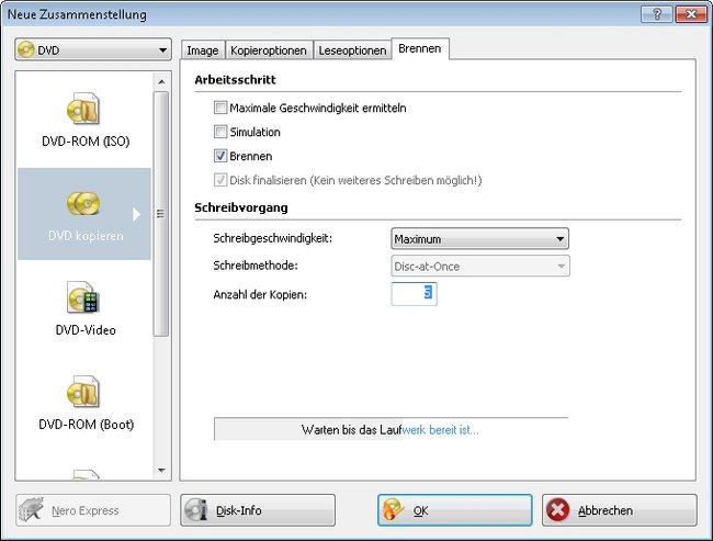 dvd kopieren nero mehrfachkopie