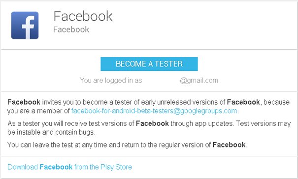 Facebook-App: Betatester gesucht
