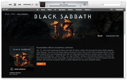Kostenloser iTunes-Stream: „13“ von Black Sabbath