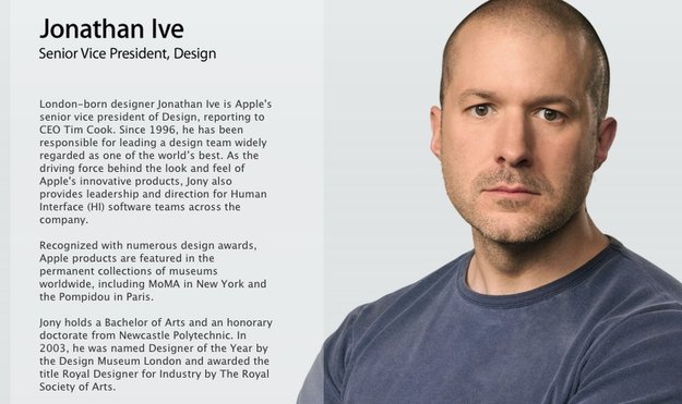Jonathan Ive: Jetzt offiziell "Senior Vice President, Design" statt "Industrial Design"