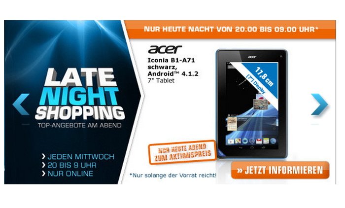 ACER Iconia B1Tablet bei Saturn im Angebot