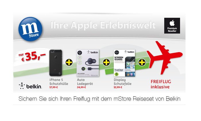 Reiseset für iPhone 5 oder iPad mini mit Gratisflug ab 35 Euro