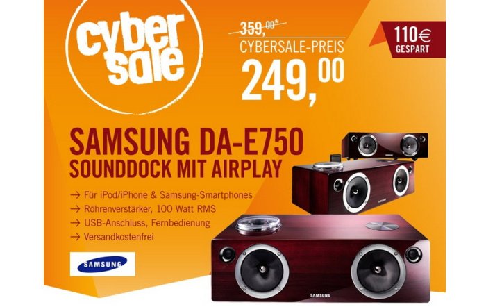 Samsung DA-E750 Sounddock mit AirPlay für 249 Euro