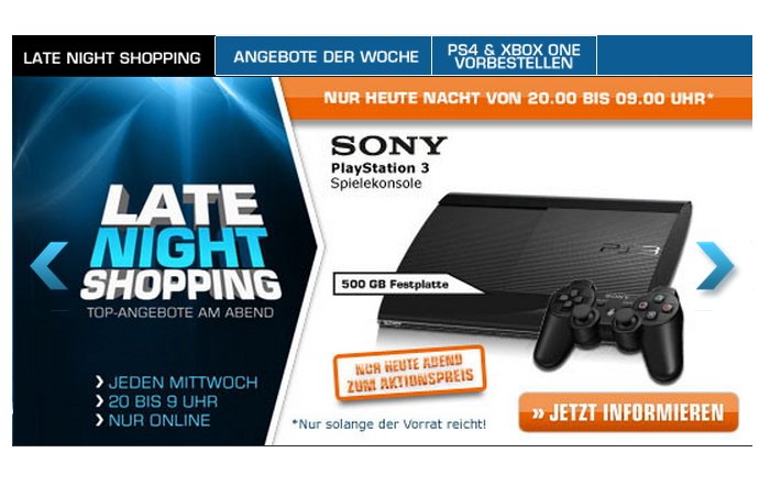 Sony PlayStation 3 heute Abend bei Saturn im Angebot