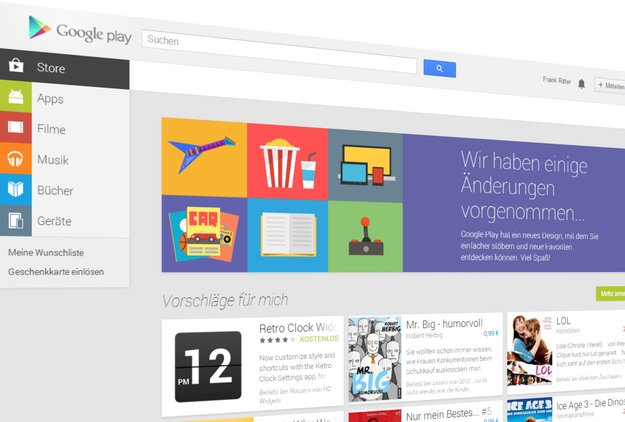 Google Play: Web-Store erstrahlt (und nervt) im neuen Design