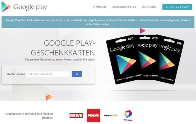 Store Finder: Wo gibt es Play Store Geschenkkarten?