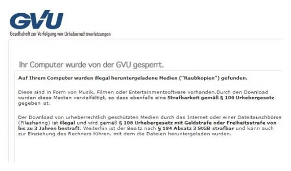Der 100 €-Virus: Zahlen oder der Computer wird gesperrt!