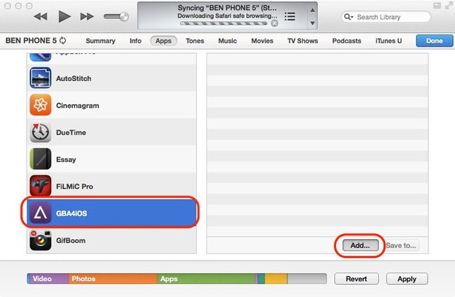 iTunes Dateifreigabe - ROM-Dateien übertragen