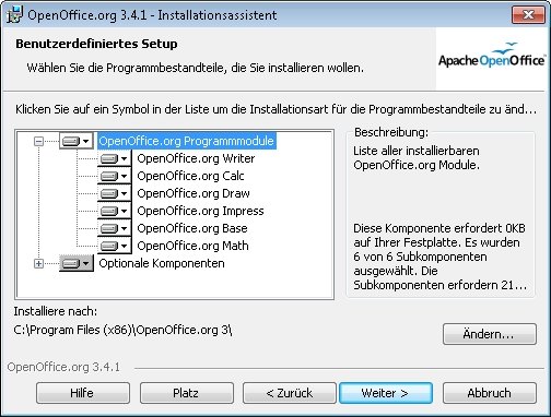 openoffice installation