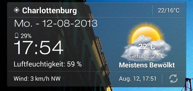 Android Wetter & Clock Widget: Auswahl aus vielen guten Widgets.