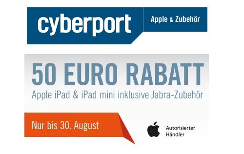 50 Euro Rabatt beim Kauf eines iPad mit Jabra-Zubehör bei Cyberport