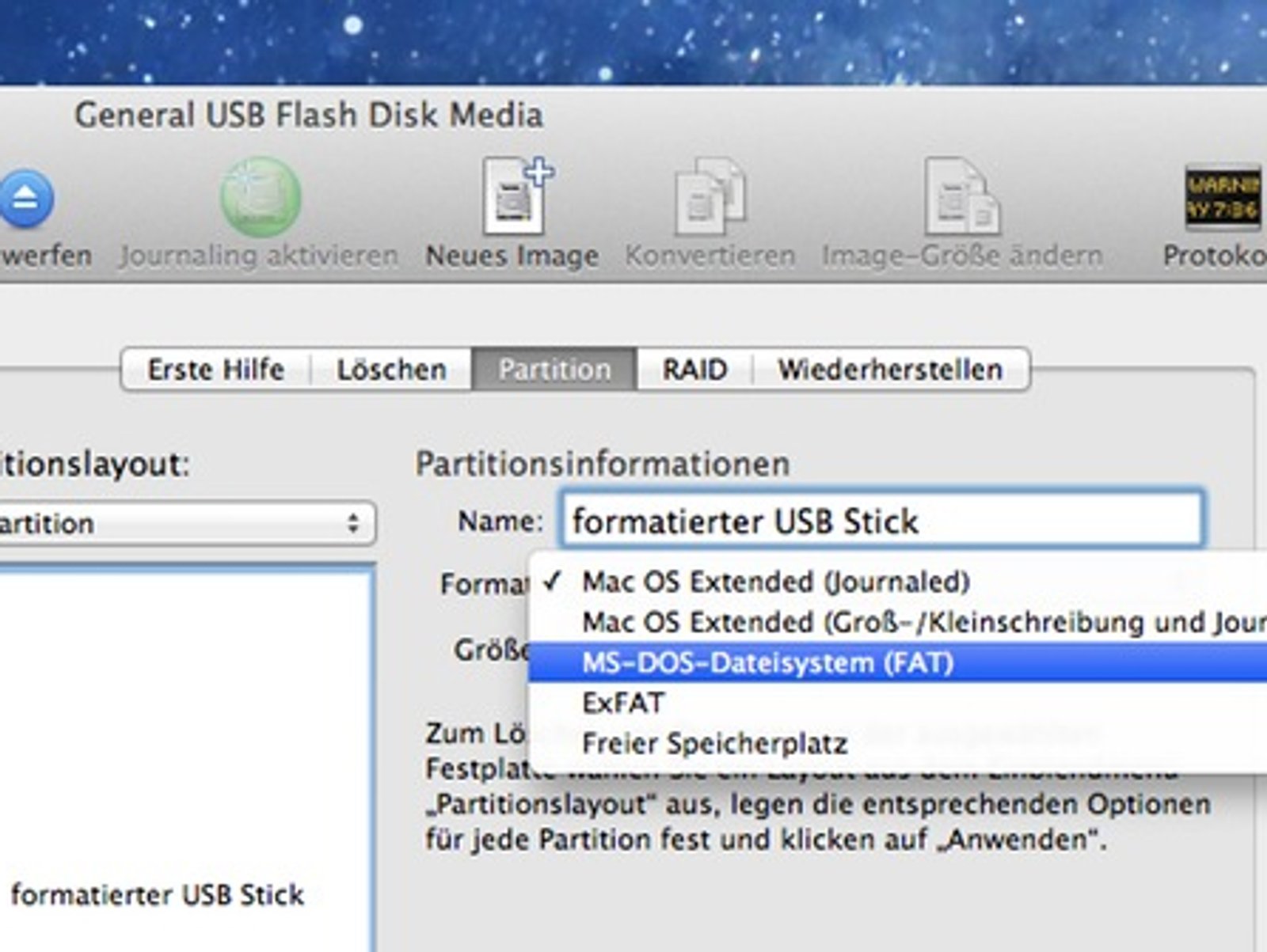 Mac: USB-Stick formatieren