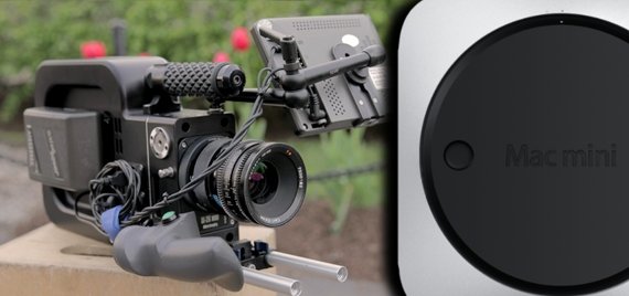 Filmkamera mit eingebautem Mac Mini (Fundstück)