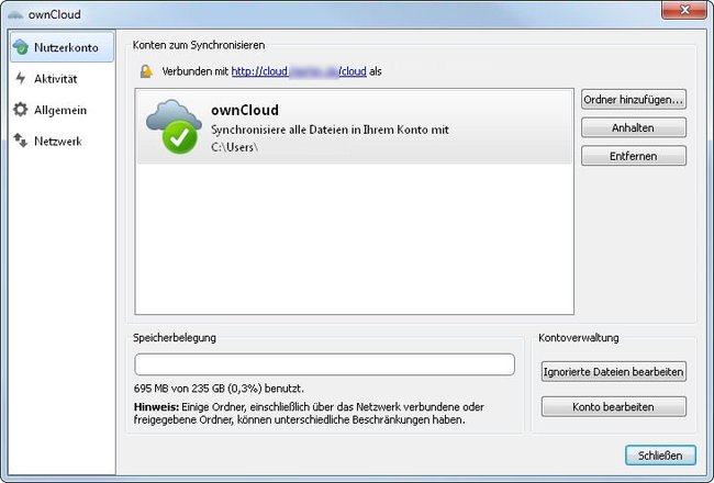 dropbox voll owncloud