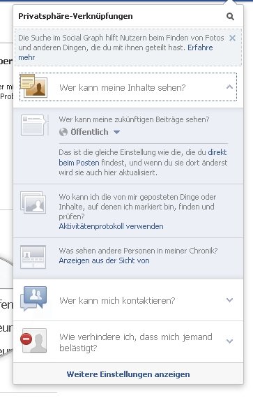 facebook standard einstellungen