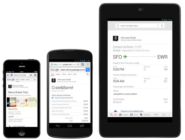Google-Suche: Google Now-Funktionen in der Websuche