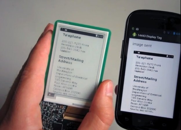 E-Ink-Displays: kabellos mit Smartphone über NFC aufladen