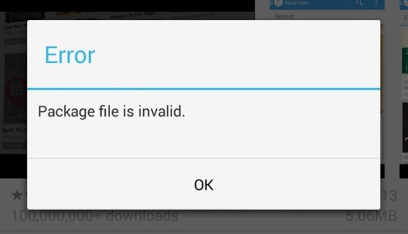 "Package File Invalid" - Play Store Fehler wurde behoben