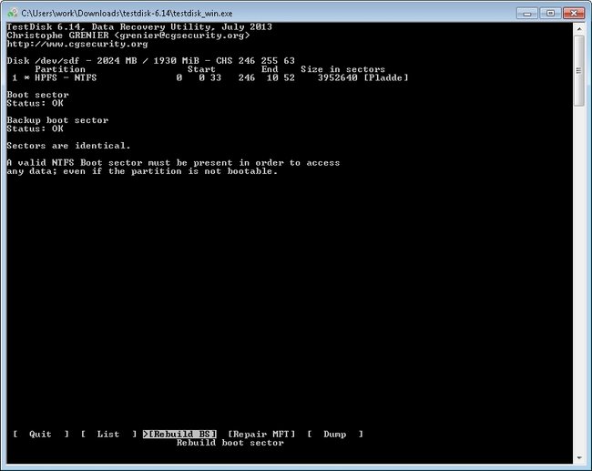 testdisk formatierte festplatte herstellen