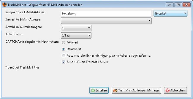 trashmail-addon