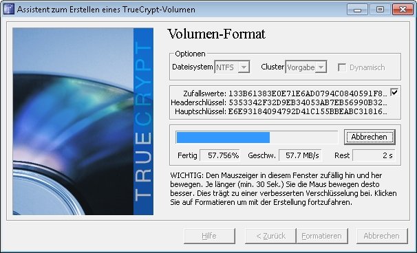 truecrypt container erstellen format schluessel