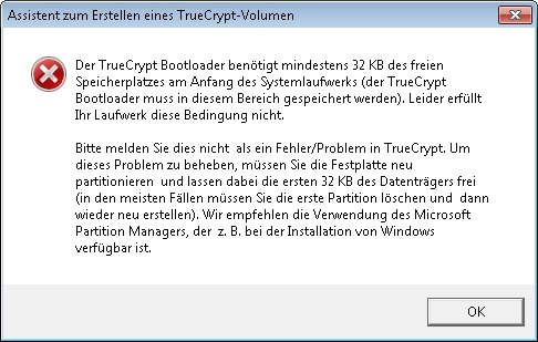 truecrypt problem bootloader
