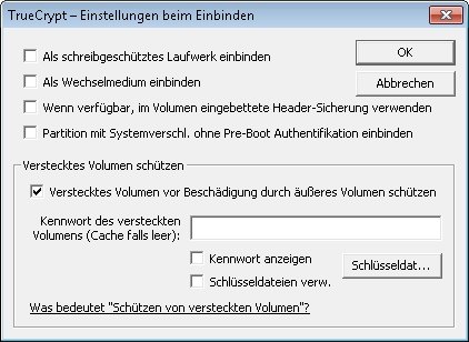 truecrypt verstecktes volumen schuetzen