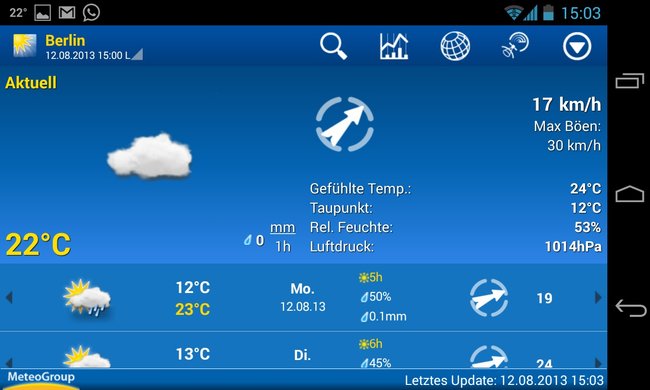 Weather Pro: Profi-Wetter-App mit vielen Funktionen zum kleinen Preis.