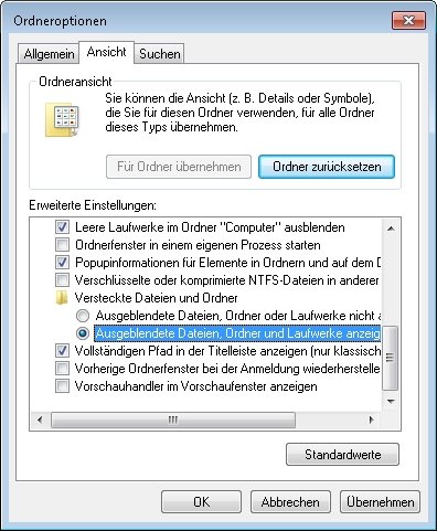 appdata versteckte ordner