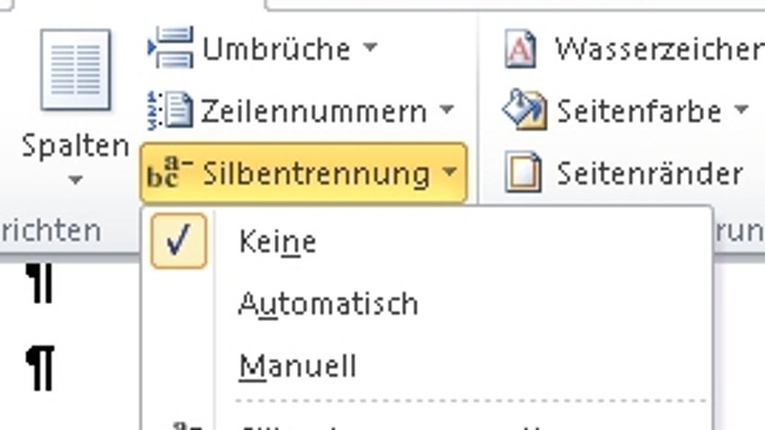 So nutzt man die automatische Silbentrennung in Word