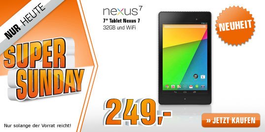 Google Nexus 7 (2013) 32 GB heute für 249 Euro